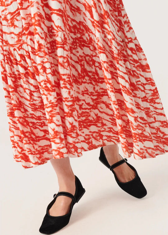 Soaked in Luxury SLZaya Louise Strap Dress Red Mini Clouds Print