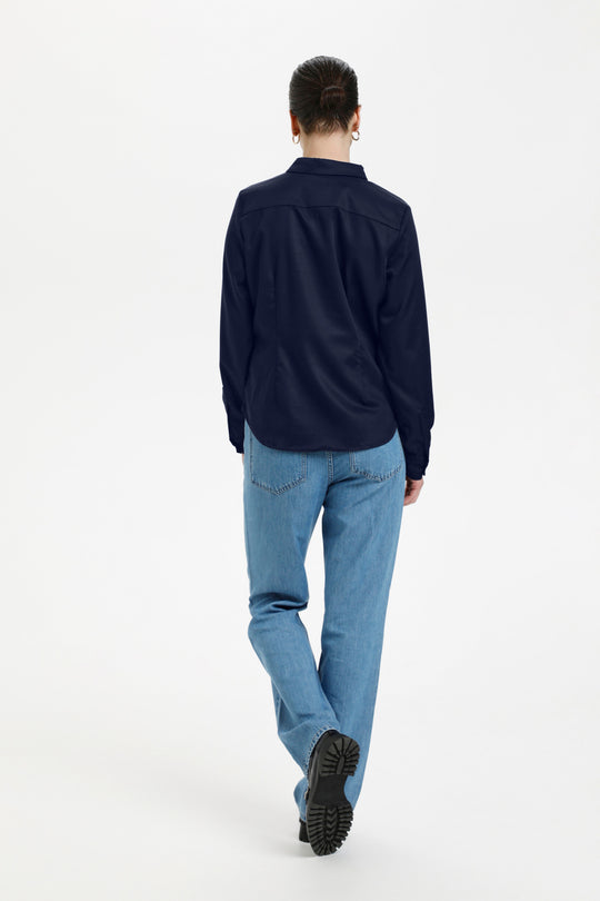 Karen av Simonsen Binekb Fitted Shirt Black Iris (Navy)