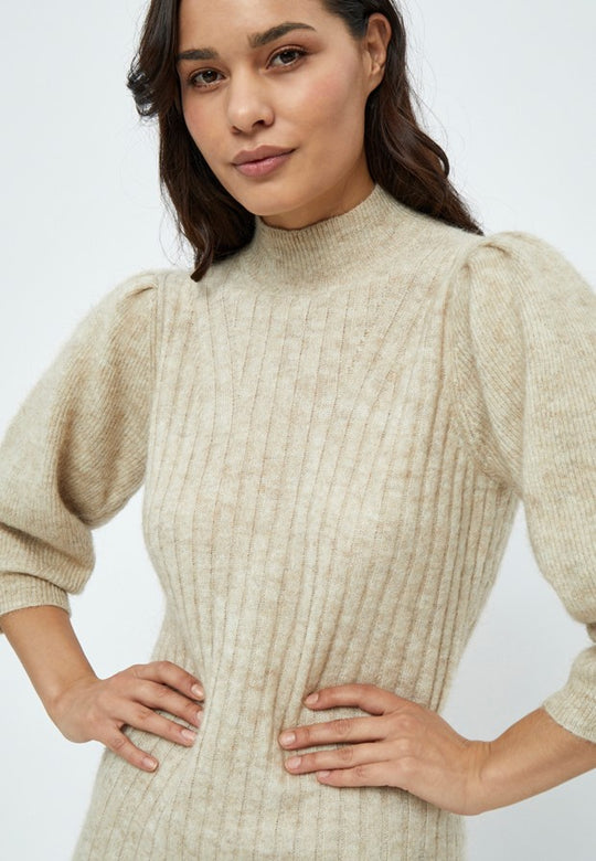 Minus DITT KNIT KLÄNNING OYSTER