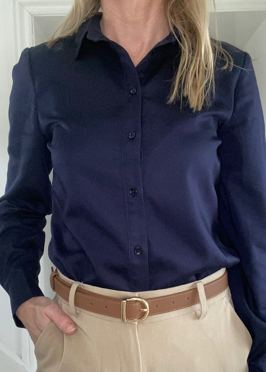 Karen av Simonsen Binekb Fitted Shirt Black Iris (Navy)